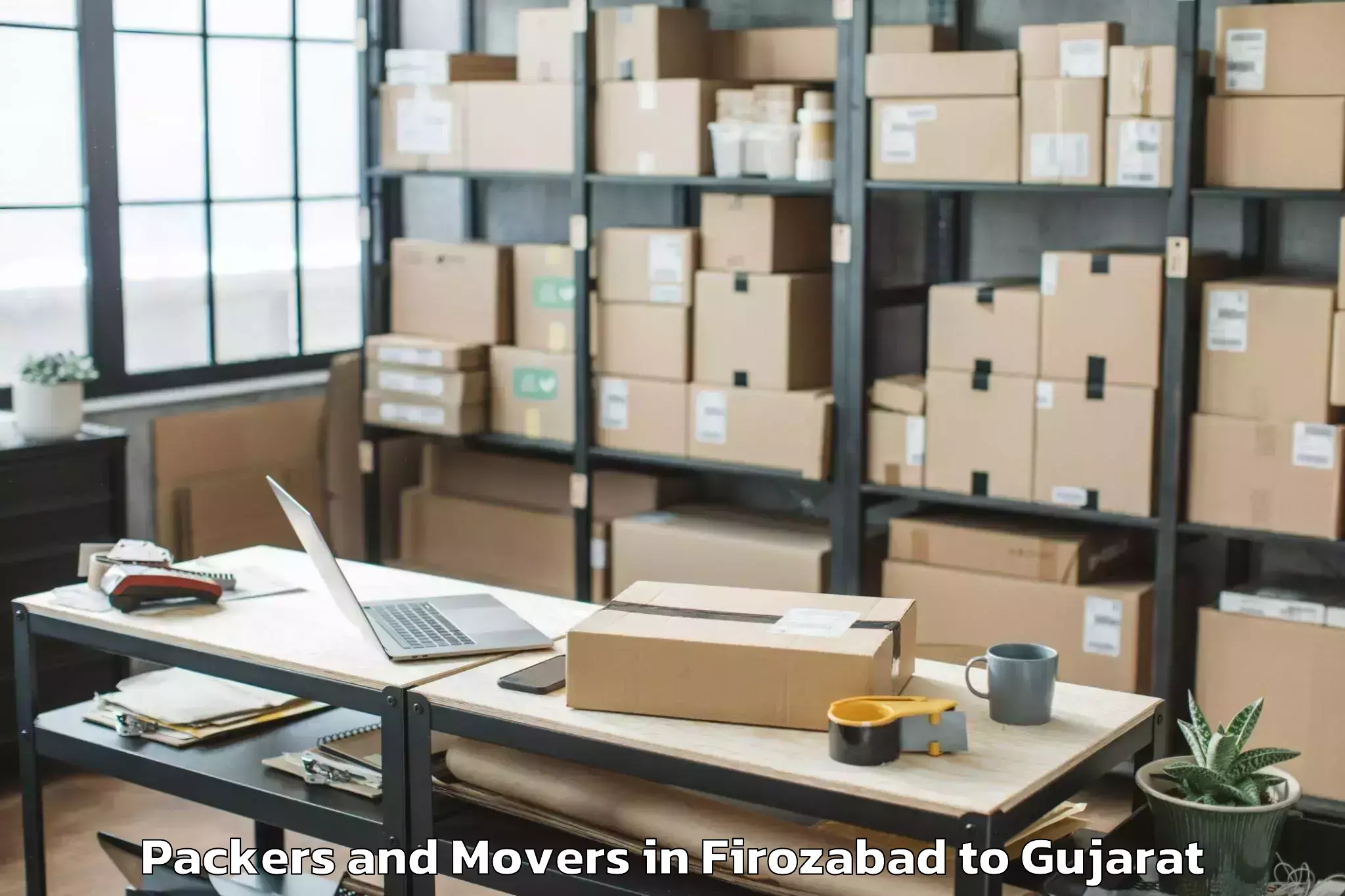 Trusted Firozabad to Jambusar Packers And Movers